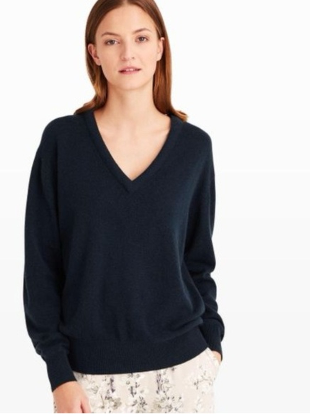Club Monaco Cashmere Navy V-Neck Knit Sweater